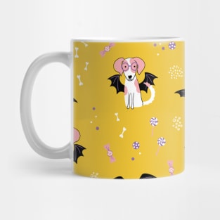 Cute print with a puppy in a bat costume Mug